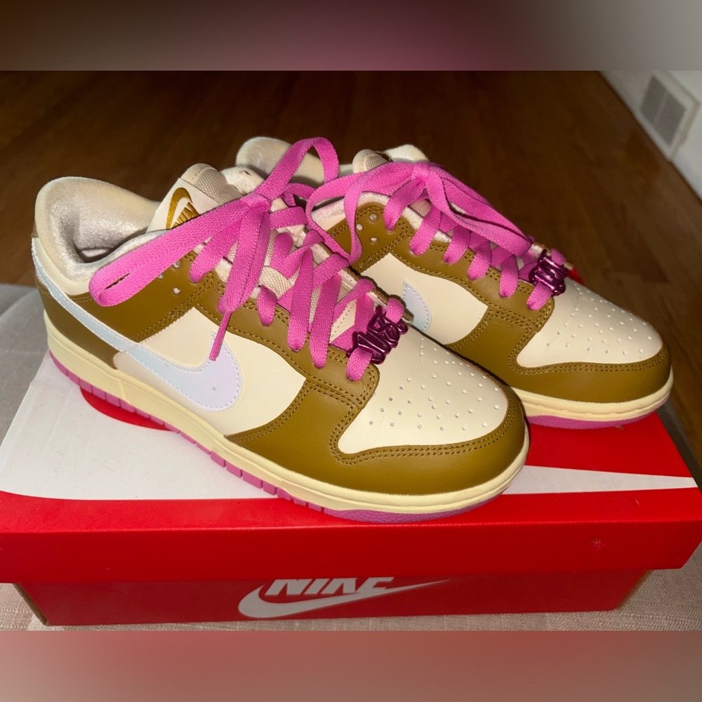 Nike Dunk Low with Pink and Tan Accents